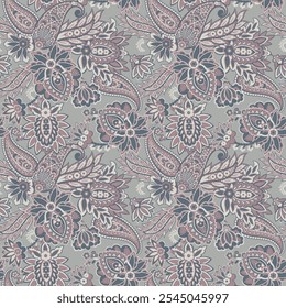 Patrón de paisley sin costuras de Vector. Fondo de flores de Antiguas. Fondo decorativo del ornamento para la tela, materia textil, papel de embalaje, tarjeta, invitación, Fondo de pantalla, Diseño web