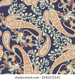 Nahtloses Paisley-Muster. Vintage Blumen Hintergrund. Dekorative Ornament Hintergrund für Stoff, Textil, Umschlagpapier, Karte, Einladung, Tapete, Web-Design