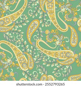 Nahtloses Paisley-Muster. Vintage Blumen Hintergrund. Dekorative Ornament Hintergrund für Stoff, Textil, Umschlagpapier, Karte, Einladung, Tapete, Web-Design