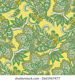Vector seamless paisley pattern. Vintage flowers background. Decorative ornament backdrop for fabric, textile, wrapping paper, card, invitation, wallpaper, web design