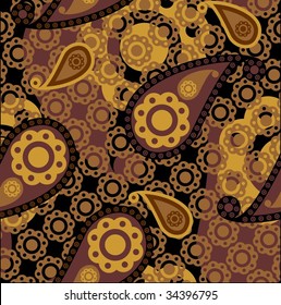 vector seamless paisley texture (brown)