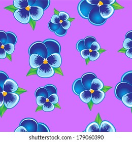 Vector seamless Pansy pattern
