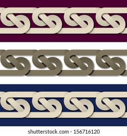 vector seamless paper knot frame background