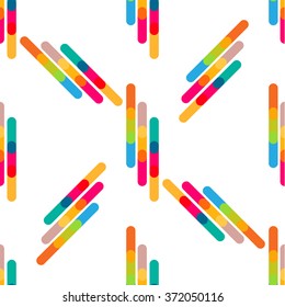 Vector Seamless Parallel Diagonal Candy  Overlapping Color Lines Pattern Background