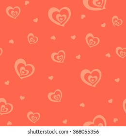 Vector. Seamless pastel drawing of an orange love. A heart