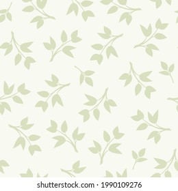 Vector de patrón floral pastel impecable con hojas verdes.