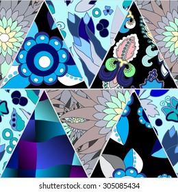 vector seamless patchwork pattern. oriental or russian design