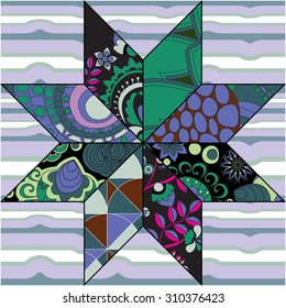 vector seamless patchwork pattern. oriental or russian design