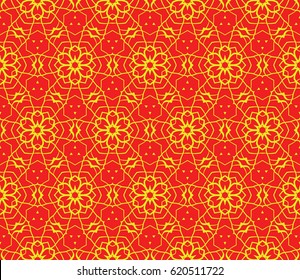 Vector seamless patern of Bright geometric Backgrounds in floral style. For greeting cards, invitations, cover book, fabric, scrapbooks.