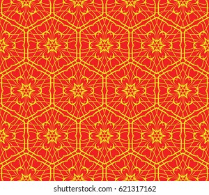 Vector seamless patern of Bright geometric Backgrounds in floral style. For greeting cards, invitations, cover book, fabric, scrapbooks.