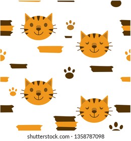 vector seamless patren tiger suitable for postcard or wrapping paper