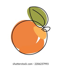 Vector Seamless Patten With The Image Of An Orange In One Line. Print For Textiles.