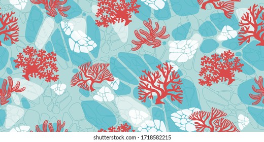 Vector seamless patten tropical ocean