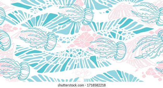 Vector seamless patten tropical ocean