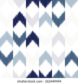 Vector seamless patter design with chevron ikat repeating ornaments