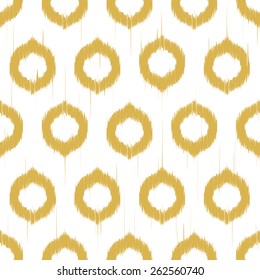 Vector seamless patter design with ikat style repeating ornaments