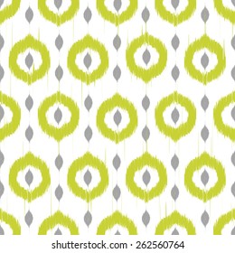 Vector seamless patter design with ikat style repeating ornaments