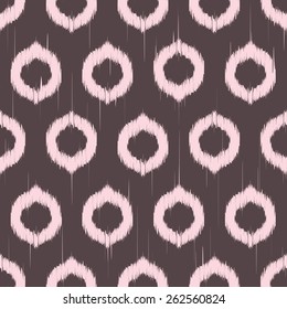 Vector seamless patter design with ikat style repeating ornaments