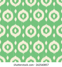 Vector seamless patter design with ikat style repeating ornaments