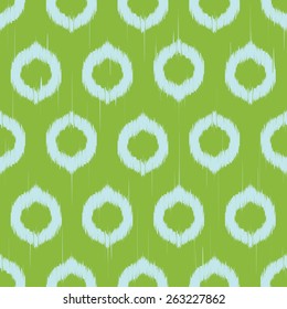 Vector seamless patter design with ikat style repeating ornaments