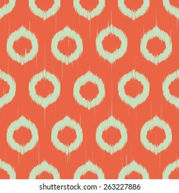 Vector seamless patter design with ikat style repeating ornaments