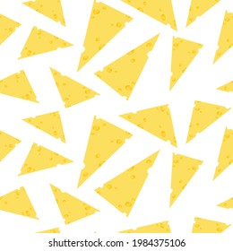 Vector seamless patter on a transparent background from pieces of cheese.
Can be used for paper packaging, tissue, greeting background.