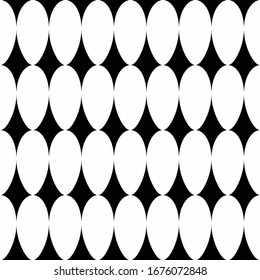 Vector Seamless patter white eggs on a black background. Print on paper, fabric, ceramic.