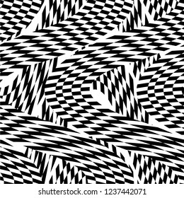 Vector of seamless pattern with abctract checkered wavy shapes