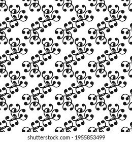 Vector seamless pattern with abstract arc shapes on white background for textile, tile, clothes, notebooks, wallpaper