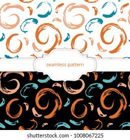 Vector seamless pattern. Abstract background with brush strokes. Hand drawn texture.
