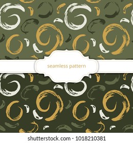 Vector seamless pattern. Abstract background with brush strokes. Hand drawn texture.