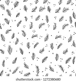 Vector seamless pattern. Abstract background made using of brush smears. Monochrome hand drawn texture