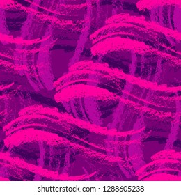 Vector seamless pattern. Abstract background with wavy brush strokes. Colorful hand drawn texture