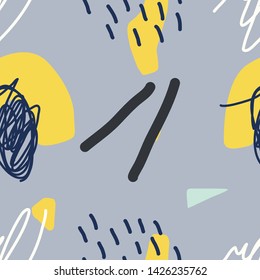 Vector seamless pattern. Abstract background with brush strokes. Print for fabric or wrapping paper.