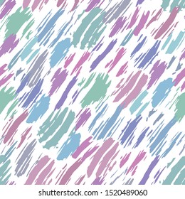 Vector seamless pattern of abstract background with brush strokes. Pastel hand made texture. Artistic tileable theme in trendy colors.