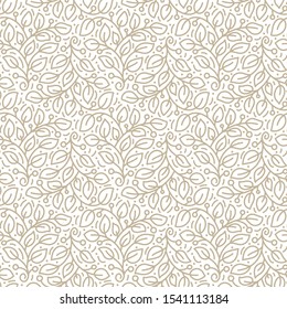 Vector seamless pattern and abstract background with green leaves for organic and healthy food packaging, natural eco cosmetics and vegan products