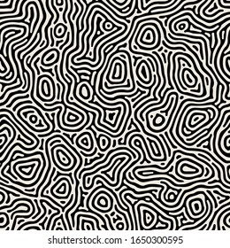 Vector seamless pattern. Abstract background with rough spots. Monochrome noisy texture. Randomly disposed sloppy organic streaks.