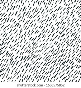 Vector seamless pattern. Abstract background with brush strokes. Simple monochrome hand drawn texture
