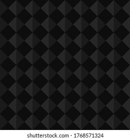 Vector seamless pattern abstract background. Modern graphic design. Total black minimalist geometric pyramids wallpaper backdrop. Digital paper, textile print, web design.