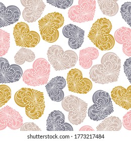 Vector seamless pattern. Abstract background for Valentine's Day. Fashion grunge style.
