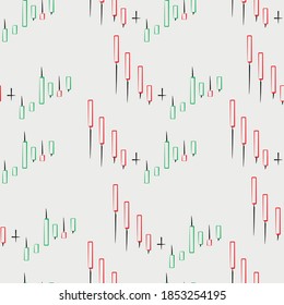 Vector seamless pattern  abstract background with Japanese candles pattern. vector currencies trading diagram. exchange market graph. 