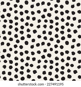 Vector seamless pattern. Abstract background with round brush strokes. Monochrome hand drawn texture