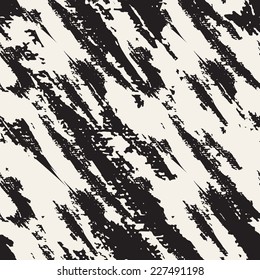 Vector seamless pattern. Abstract background with diagonal brush strokes. Monochrome hand drawn texture