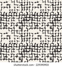 Vector seamless pattern. Abstract background with brush strokes. Monochrome hand drawn texture