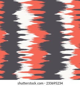 Vector seamless pattern. Abstract background with zigzag brush strokes. Bicolor hand drawn texture