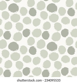 Vector seamless pattern. Abstract background with round brush strokes. Simple hand drawn texture with pastel circles