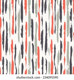 Vector seamless pattern. Abstract background with stripes. Cute pattern from brush strokes. Colorful hand drawn texture. Artistic tileable theme