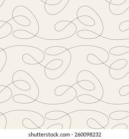 Vector seamless pattern. Abstract background with linear doodles. Repeating minimalist texture. Modern graphic design.