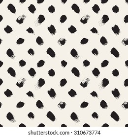 Vector seamless pattern. Abstract background with brush strokes. Monochrome hand drawn texture.