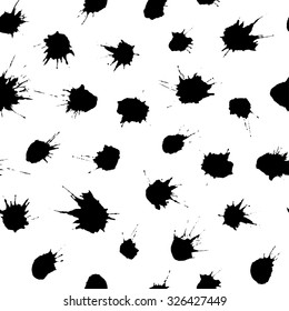 Vector seamless pattern. Abstract background with splash brush strokes. 